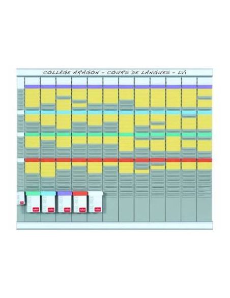 Kit Planificacion De Tarjetas T Nobo 66X80 Cm 12 Columnas 2X32 Ranuras + 500 Tarjetas T Nº2 Colores Surtidos + 100
