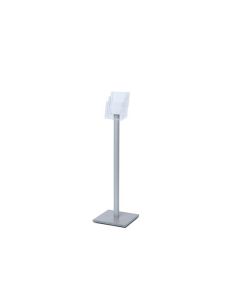 Expositor Jansen Display De Suelo Poste Aluminio Base Madera 3 Bandejas Para Formato Din A5 1060X330 Mm