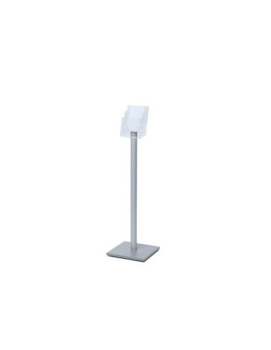 Expositor Jansen Display De Suelo Poste Aluminio Base Madera 3 Bandejas Para Formato Din A5 1060X330 Mm