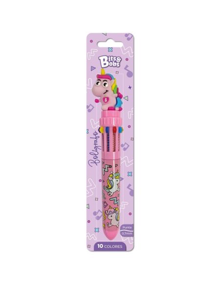 Boligrafo 10 Colores Tinta Aceite 0,7Mm Unicornio
