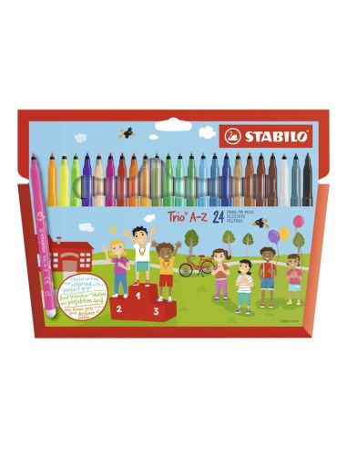 Estuche 24 Rotuladores Stabilo Trio