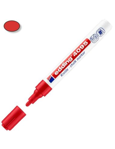 Marcador Edding 4095 Tiza Liquida Rojo
