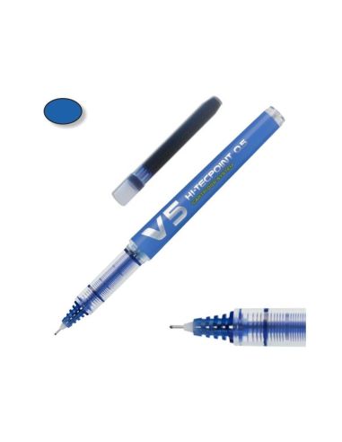 Rotulador V5 Azul Recargable + Recambio