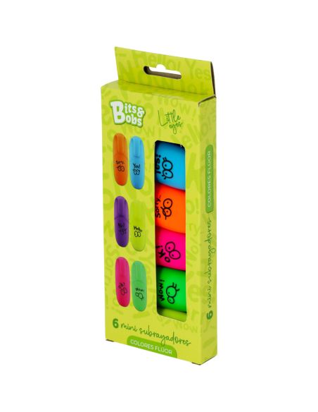 Caja 6 Minisubrayadores Flúor Little Eyes B&B