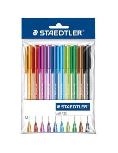 Blister 10 Boligrafos Triangular Colores Ball 432 Ball M