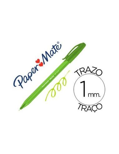 Bolígrafo Tinta Baja Viscosidad Paper Mate Inkjoy 100 Cap Verde Lima