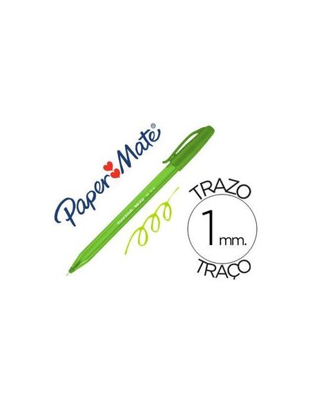 Bolígrafo Tinta Baja Viscosidad Paper Mate Inkjoy 100 Cap Verde Lima