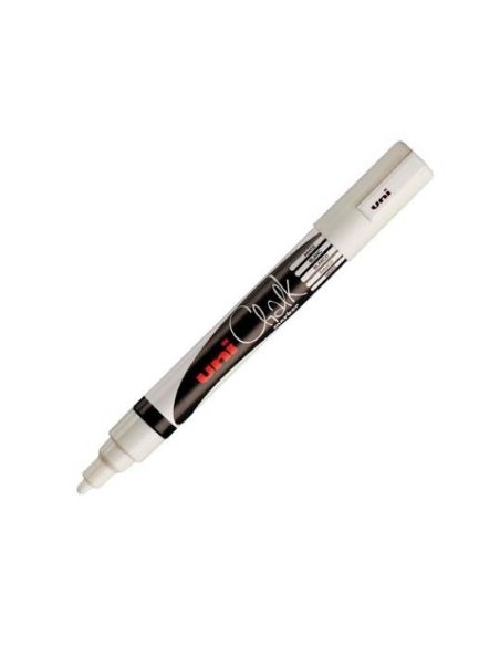 Marcador Tiza Liquida Conico Uni Chalk Blanco