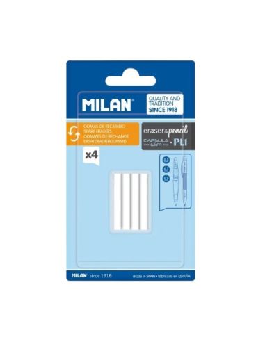 Blister 4 Gomas Recambio Portaminas Pl1 Milan