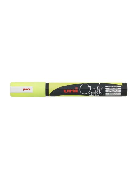 Marcador tiza liquida conico uni chalk amarillo