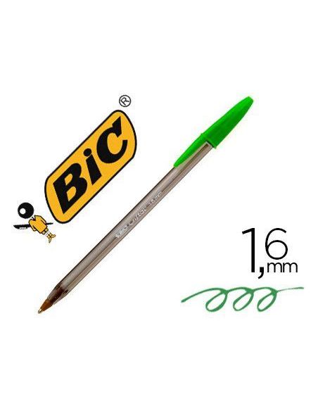 Boligrafo Verde Lima  Bic Cristal Fun Punta 1,6 Mm