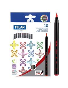 Estuche 10 Rotuladores Punta Pincel Milan