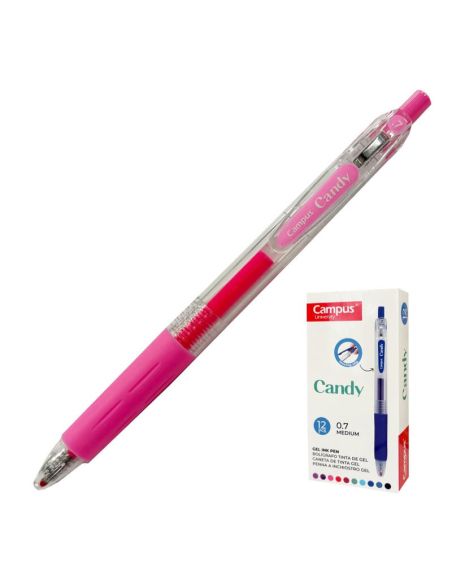 Bolígrafo Rosa Tinta Gel Campus Candy