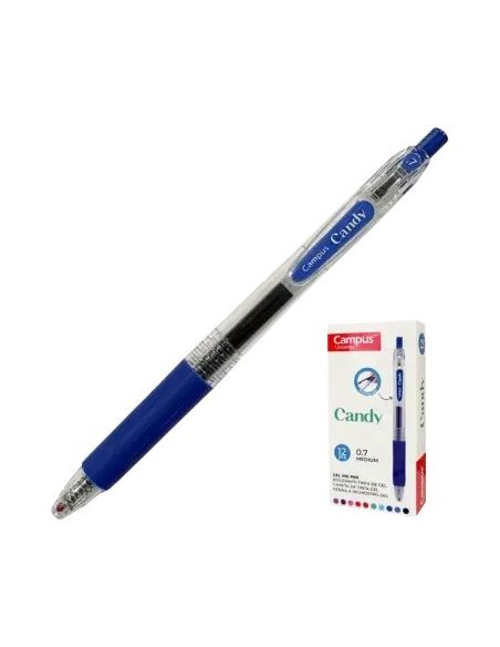 Bolígrafo Azul Tinta Gel Campus Candy