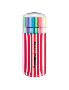 Rotulador Stabilo Punta De Fibra Pen 68 Zebrui Cereza Estuche De 20 Unidades Colores Surtidos