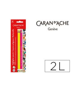 Lapiz Caran D'Ache Linea Escolar Maxi Fluor Fsc Blister 1 Amarillo 1 Rosa