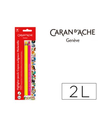 Lapiz Caran D'Ache Linea Escolar Maxi Fluor Fsc Blister 1 Amarillo 1 Rosa