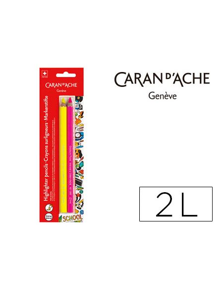 Lapiz Caran D'Ache Linea Escolar Maxi Fluor Fsc Blister 1 Amarillo 1 Rosa