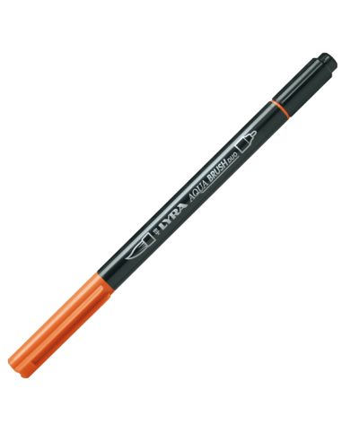 Rotulador Lyra Aqua Brush Acuarelable Doble Punta Fina Y Pincel Naranja Claro
