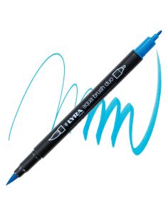 Rotulador Lyra Aqua Brush Acuarelable Doble Punta Fina Y Pincel Azul Natural