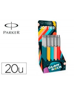 Boligrafo Parker Jotter Originals Glam Rock Transit Expositor De 20 Unidades Colores Surtidos