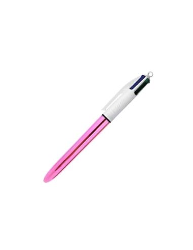 Boligrafo Bic Cuatro Colores Shine Rosa Punta De 1 Mm