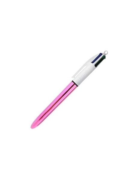 Boligrafo Bic Cuatro Colores Shine Rosa Punta De 1 Mm