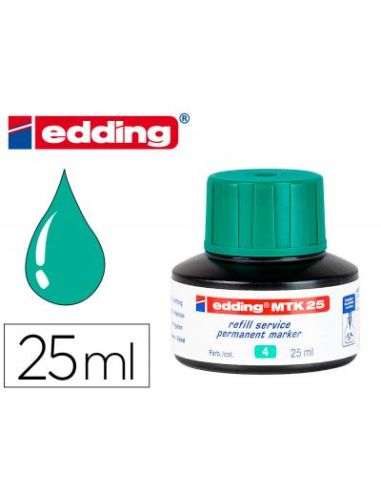 Tinta Rotulador Edding Mtk25 Con Sistema Capilar Color Verde Frasco De 25 Ml