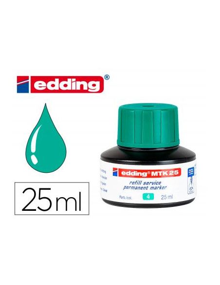 Tinta Rotulador Edding Mtk25 Con Sistema Capilar Color Verde Frasco De 25 Ml