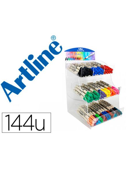 Rotulador Artline Supreme Brush Epfs Pintura Base De Agua Punta Tipo Pincel Trazo Fino Expositor De 144