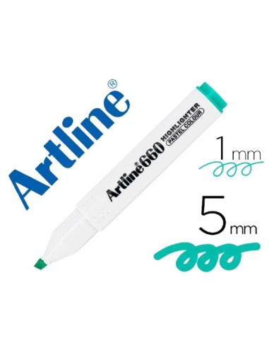 Rotulador Artline Fluorescente Ek-660 Verde Pastel Punta Biselada
