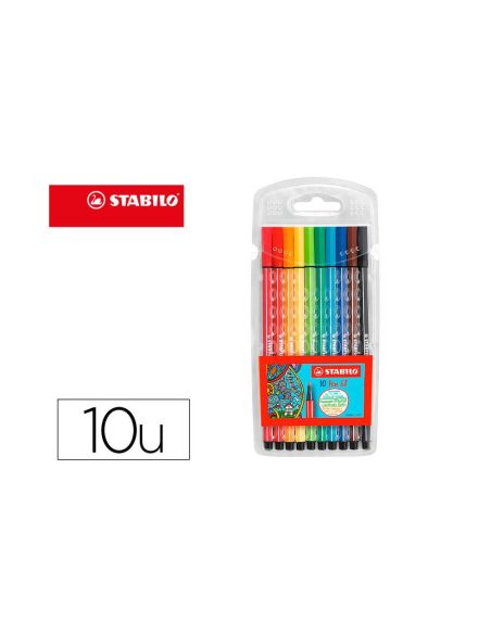 Rotulador Stabilo Acuarelable Pen 68 Estuche Carton De 10 Unidades Colores Surtidos