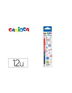 Lapices Bicolor Carioca Rojo/Azul Caja De 12 Unidades