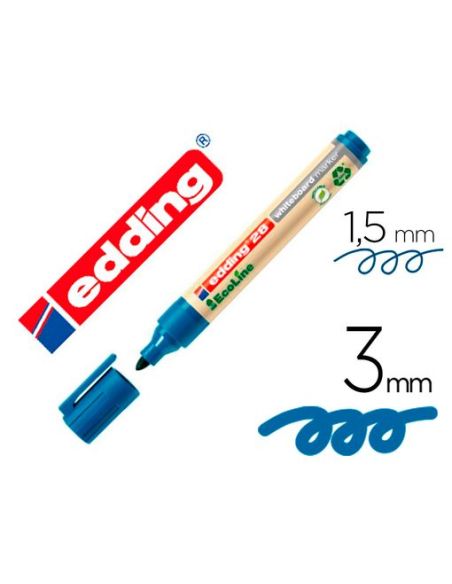 Rotulador Edding 28 Para Pizarra Blanca Ecoline 90% Reciclado Color Azul Punta Redonda 1,5-3 Mm Recargable