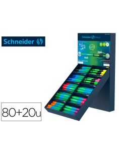 Boligrafo Schneider Slider Caucho Triangular 85% Bioplastico Exp. 80 Unidades Surtidas + 20 Fluorescentes