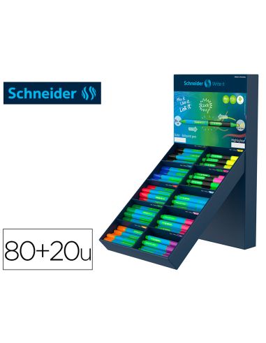 Boligrafo Schneider Slider Caucho Triangular 85% Bioplastico Exp. 80 Unidades Surtidas + 20 Fluorescentes