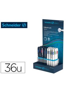 Boligrafo Schneider Take 4 Reciclado 92% Cuatro Colores Expositor De 36 Unidades 160X100X305 Mm