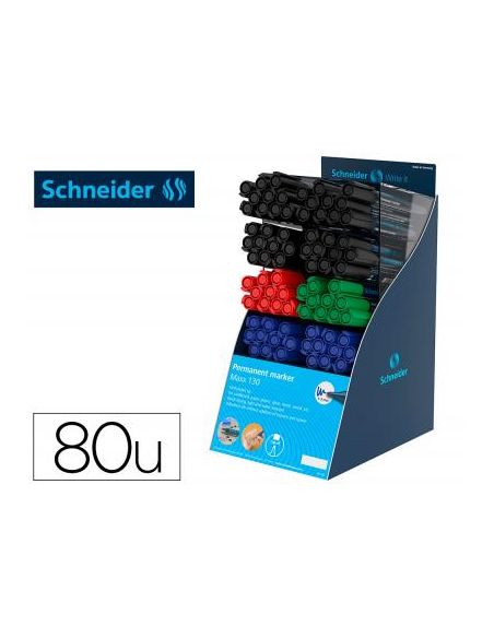 Rotulador Schneider Maxx 130 Permanente Punta Redonda 1-3 Mm Reciclado 95% Exp.80 Unidades Stdas. 218X315X168 Mm