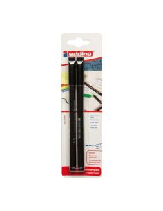 Rotulador Edding Punta Fibra 1200 Negro N.1 Punta Redonda 0.5 Mm Blister De 2 Unidades