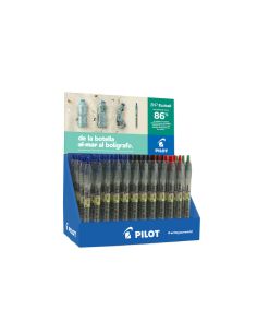 Boligrafo Pilot Ecoball Plastico Reciclado Expositor De 60 Unidades Colores Surtidos + 10 Boligrafos