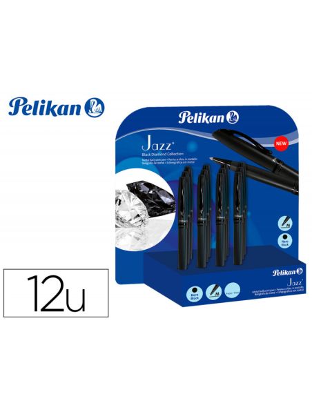 Boligrafo Pelikan Jazz Black Diamond Expositor De 12 Unidades