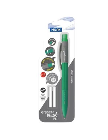 Portaminas Milan Pl 0,7 Mm + 2 Recambios De Goma En Blister