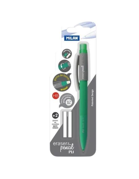 Portaminas Milan Pl 0,7 Mm + 2 Recambios De Goma En Blister