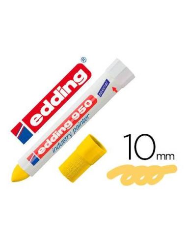 Rotulador Edding Permanente 950 Pasta Opaca Amarilla Punta Redonda 10 Mm Para Superficies Oxidadas O