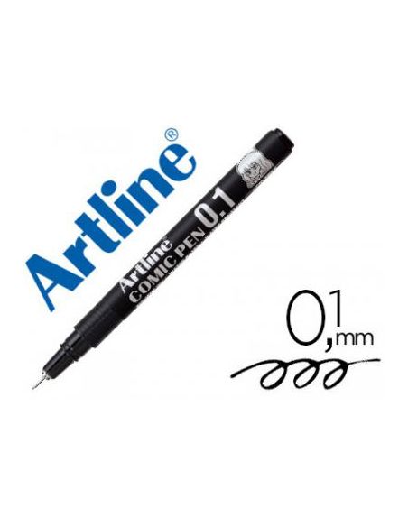 Rotulador Artline Calibrado Micrometrico Negro Comic Pen Ek-281 Punta Poliacetal 0,1 Mm Resistente Al Agua