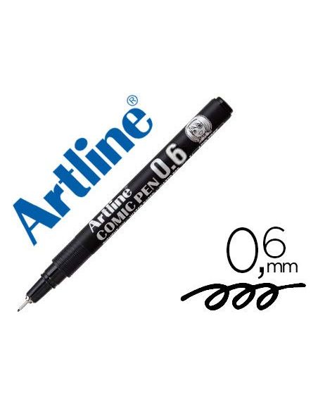 Rotulador Artline Calibrado Micrometrico Negro Comic Pen Ek-286 Punta Poliacetal 0,6 Mm Resistente Al Agua