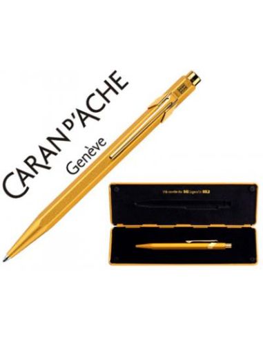 Boligrafo Caran D'Ache 849 Goldbar 2012 Collection Con Estuche Punta Media