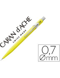 Portaminas Caran D'Ache 844 0,7Mm Cuerpo Amarillo Adornos Cromados