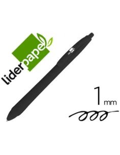 Boligrafo Liderpapel Gummy Touch Retractil 1,0 Mm Tinta Negra