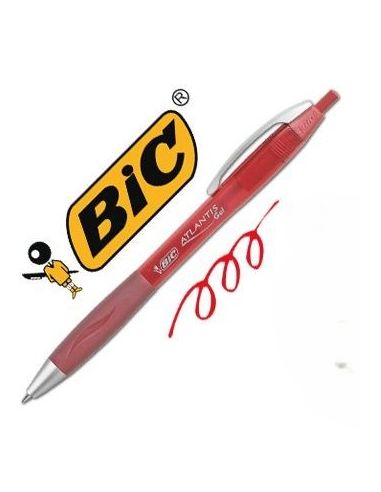 Boligrafo Bic Atlantis Rojo Retractil Tinta Gel Punta 1 Mm